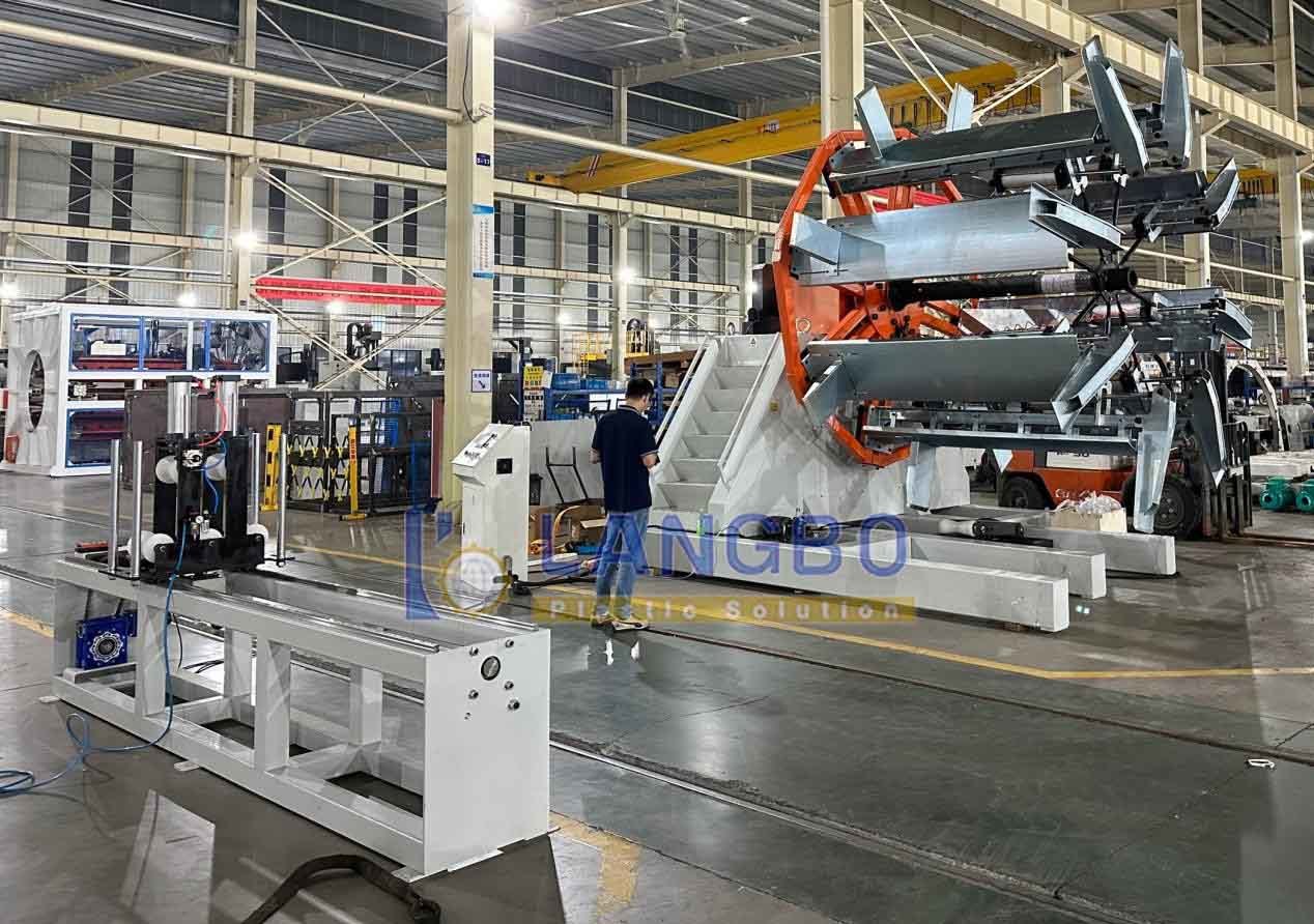 กรณี บริษัท ล่าสุดเกี่ยวกับ โครงการ PE Pipe Coiler สําหรับการผลิตท่อชลประทานในอัลบาเนีย