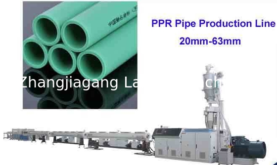 สายการอัดขึ้นรูปพลาสติกความจุสูงสำหรับท่อบรรจุภัณฑ์ PPR Wired Clamping, การผลิตท่อประปาและก๊าซ PPR เส้นผ่านศูนย์กลางขนาดใหญ่