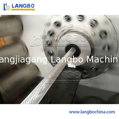 สายการผลิตท่อตรงเสริมใยแก้ว PVC เครื่องอัดรีดท่อถักพลาสติก