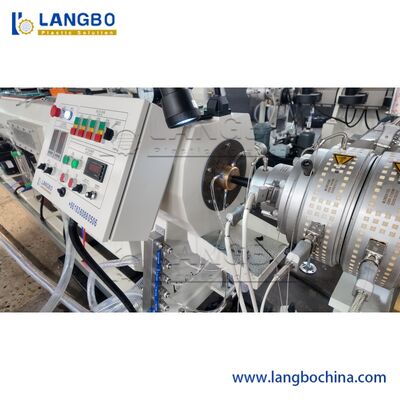 75-315 มิลลิเมตร สายขยายท่อ PE แบบสองชั้นเดียวหลายชั้น / เครื่องทําท่อ HDPE / สายผลิตท่อพลาสติก