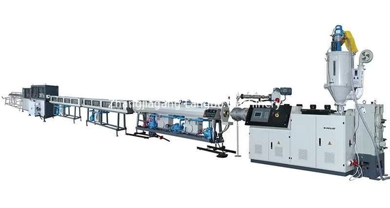 สายการผลิตการอัดรีดท่อ PE 110 มม. PLC สกรูเดี่ยว