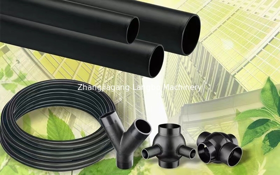 PE HDPE สายการผลิตท่อ เครื่องบดพลาสติก ความดัน 380V 50HZ 3 ขั้นตอน